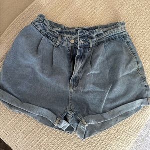 Light wash denim shorts